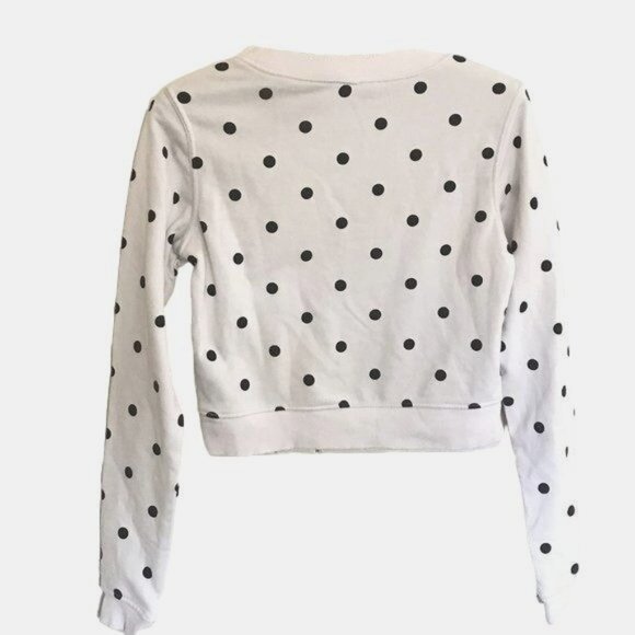 Divided H&M Crop Top White Black Polka-dots  Sweaters Juniors XS - Picture 5 of 6